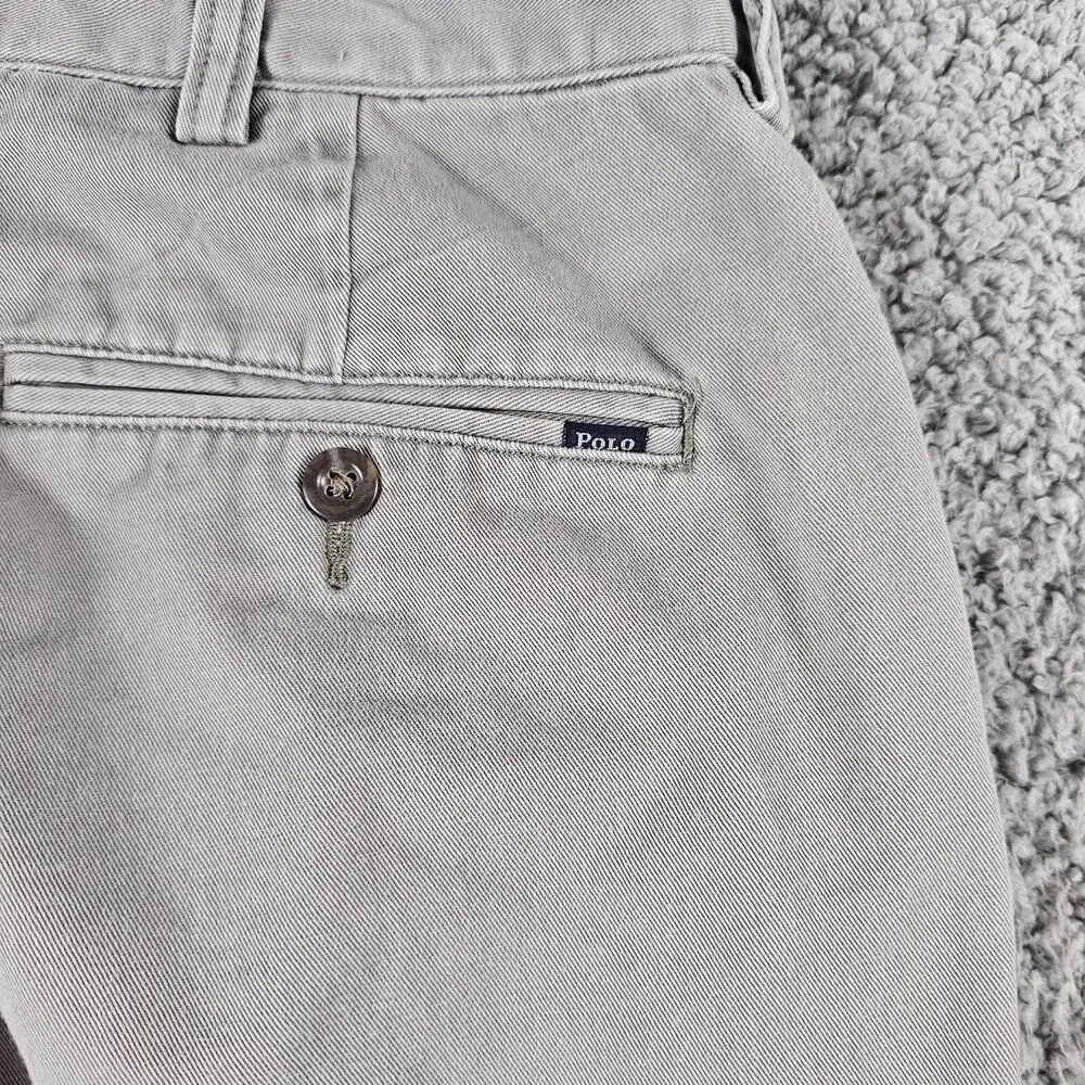 Polo Ralph Lauren Pants Mens 34x32 Gray Chino Classic Fit Flat Front Casual Prep